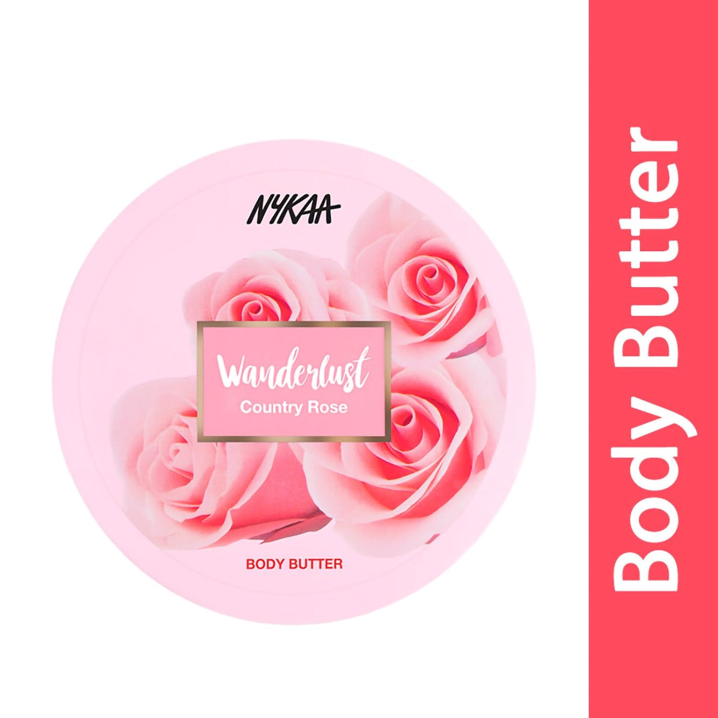 Nykaa Wanderlust Country Rose Body Butter with Shea & Cocoa Butter - Vitamin E, Deep Moisturization, Relaxing & Restorative Fragrance, Sodium & Sulphate free, Paraben Free - 200ml