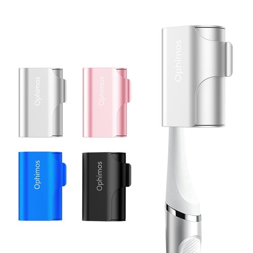 Ophimos 4 Count Aluminum Alloy Toothbrush Cover Caps for Family, Travel Toothbrush Covers Long-lasting Toothbrush Head Caps for Most Electric/Manual Brushes,Silver-Pink-Blue-Black