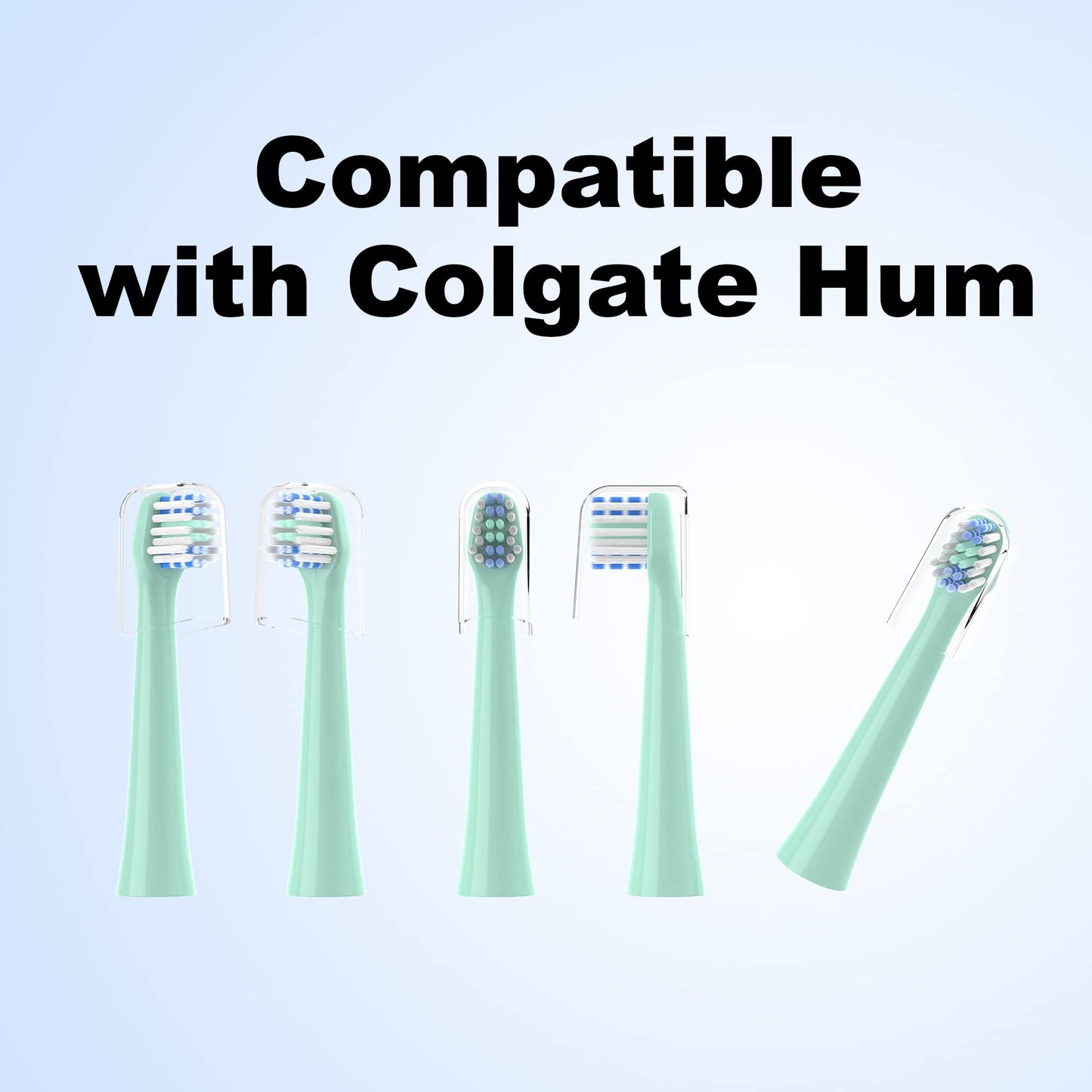 CILGEWH Replacement Toothbrush Heads 10 Pack Compatible with Colgate Hum Connected Smart Battery Electric Toothbrush Head, Green