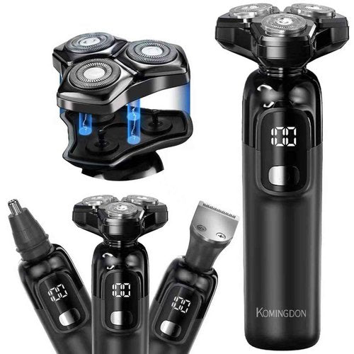Electric Razor for Men, Magnetic Shavers for Men Face, Wet Dry Mens Electric Razors for Shaving Face, USB-C Rechargeable Multi-Functional Rotary Shaver with Nose Sideburns Hair Trimmer