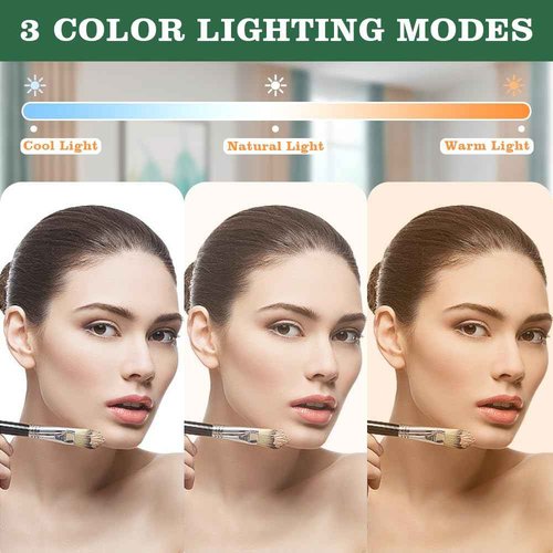 Leadzones Rechargeable Desk Vanity Makeup Mirror with Lights,8x6 Inch Folding Portable Mirror with Metal Stand Adjustable Rotation,Tavel Make Up Mirror for Table