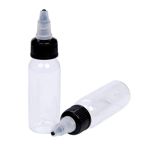 DOWEI 30ML Ink Bottle, 30pcs 1oz Twist Cap PET Plastic Clear Transparent Pigment Container Accessories Twist Squeeze Bottles for Lotion, Shampoo,Ink(30ML 30PCS)