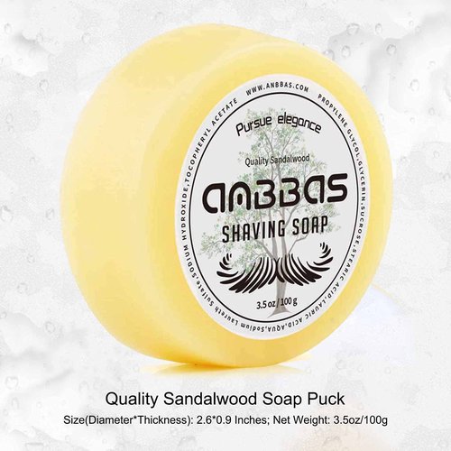 Anbbas Badger Hair Shaving Brush with Wood Handle,Stainless Steel Razor and Brush Stand, Shaving Bowl with Shaving Soap Bar 4in1 Set for Men Wet Shave