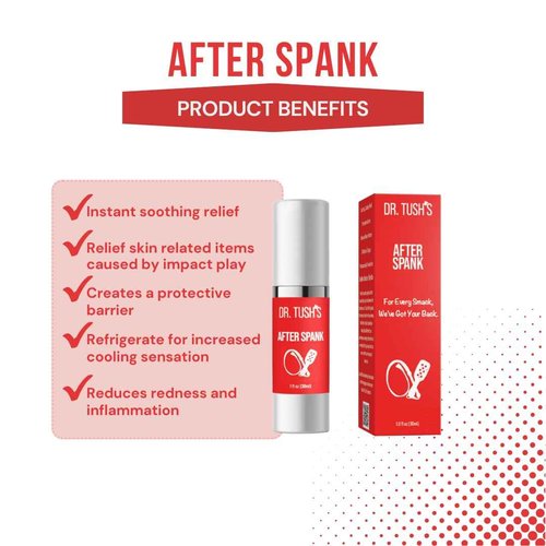 Dr. Tush's After Spank – Cooling Aftercare Gel for Post-Play Skin Support | Vegan Formula with Arnica, Vitamin E & Peppermint | 30ML Airless Pump
