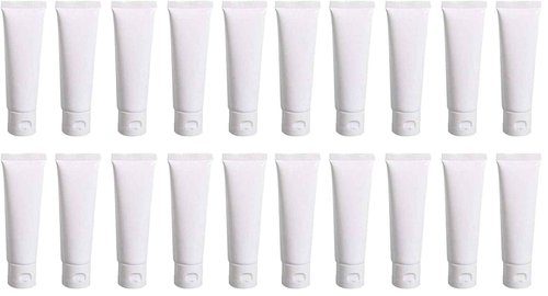 20PCS 100ml/3.4oz White Plastic Facial Cleaner Soft Tube Bottles Empty Refillable Travel Makeup Sample Packing Container Storage Pot Jar Vials Dispenser for Toiletries (Pack of 2)