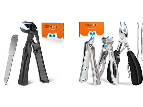 Toenail Clippers for Seniors Thick Toenails, Wide Jaw Opening Large Toe Nail Clippers for Men Thick Nails, Angled Head ErgonomIc Nail Clippers with Catcher, Slanted Curved Ingrown Toenail Clippers