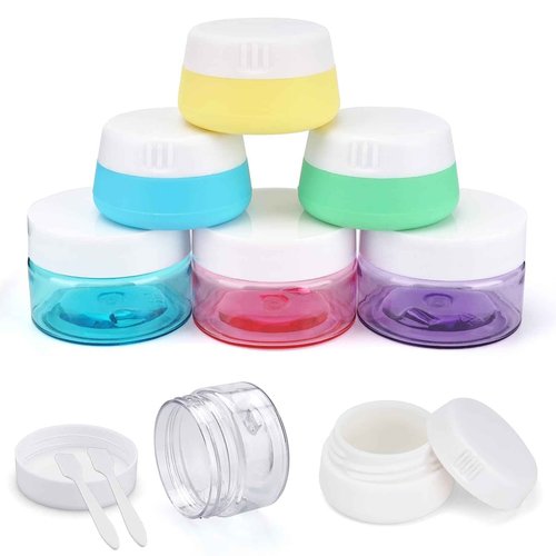 Cosywell Cream Jars for Toiletries Silicone & PP Travel Size Toiletries 8PCS TSA Approved Leak-proof Travel Size Containers Refillable Cosmetic Containers with Lid for Lotion Makeup Cosmetics