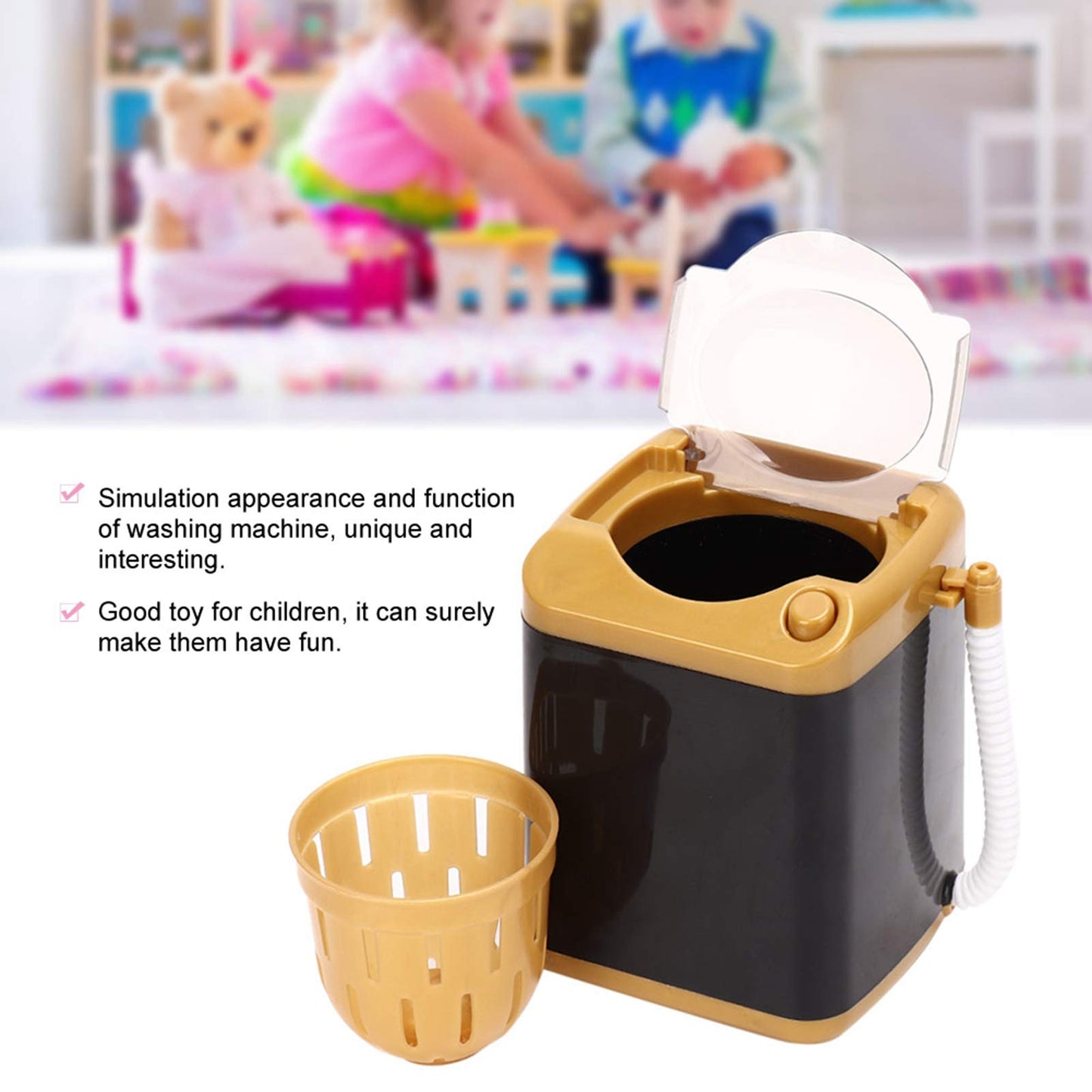 Cosmetic Tool Cleaning Machine, Makeup Brush Cleaner Washing Machine, Cleaning Brush Girl for Gift Woman Home(Golden)