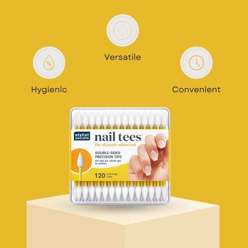 Fran Wilson NAIL TEES COTTON TIPS 120 Count (6 PACK) - The Ultimate Nail Tool, Multi-Purpose Double-sided Swabs with Pointed Ends for Precise Touch-ups and the Perfect At-Home Manicure & Pedicure