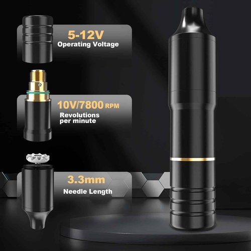 Tattoo Kit Tattoo Pen Rotary Tatoo Machine for Beginner with 20 Cartridges Needles and 5 Color Inks