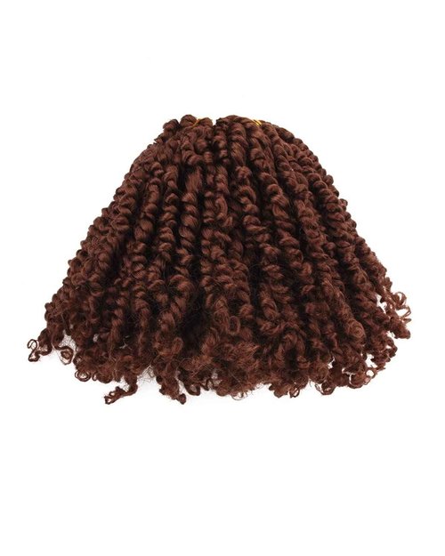 Passion Twist Crochet Hair 10 Inch Pre-twisted Short Crochet Passion Twist Hair, Pre Looped Passion Twist Crochet Braids Natural Brown，Bohemian Crochet Hair Extensions(10"-8P 30#)