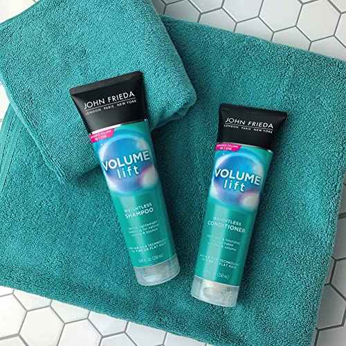 John Frieda Volume Lift Weightless Shampoo, Volumizing Shampoo with Air-Silk Technology for Fine or Flat Hair, Adds Natural Fullness, Safe for Color-Treated Hair, 8.45 Oz, Pack of 2