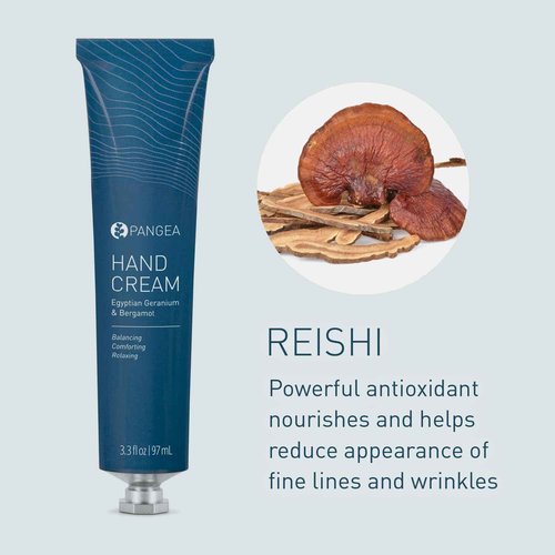 Pangea Organics - Natural Egyptian Geranium + Bergamot Hand Cream | Vegan, Non-Toxic, Fast-Absorbing & Hydrating | Clean Beauty in Sustainable Aluminum Tube (3.3 oz | 97 ml)