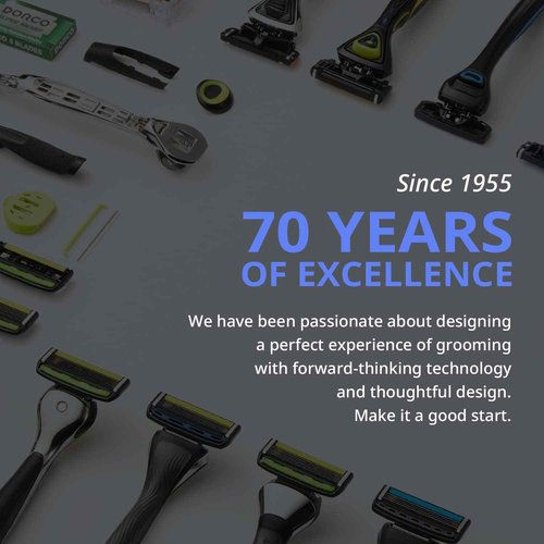 Dorco Pace 7 - World's First and Only Seven Blade Razor - 12 Cartridges (No Handle)