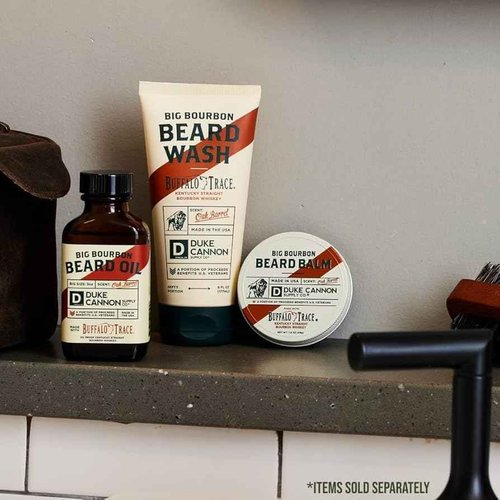 Duke Cannon Big Bourbon Beard Wash, 6oz - Hydrating Beard Cleanser with Hops Extract, Soybean Oil & Barley Protein - Woodsy Oak Barrel Scent, SLS & Paraben-Free (3 Pack)