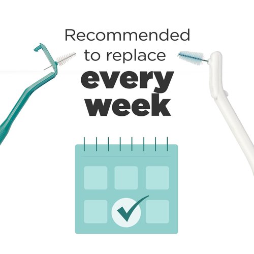 GUM Proxabrush Go-Betweens Refills - Wide - Compatible with GUM Permanent Handle - Reusable Interdental Brushes - Soft Bristled Dental Picks, 8ct(6pk)
