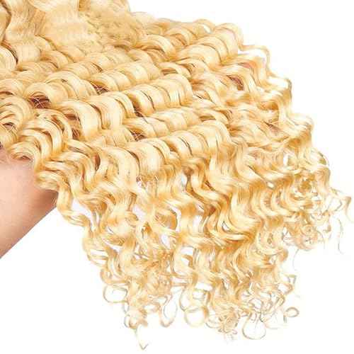 34 34 34 Inch Blonde Deep Wave Bundles Human Hair Brazilian Unprocessed Virgin Hair Color 613 Deep Wave Bundles