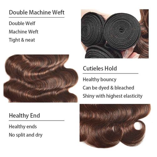 Highlight Human Hair Bundles P4/30 Body Wave Bundle 12 12 12 Inch Brazilian Virgin Hair 3 Bundles Brown Bundle Soft Hair Weave