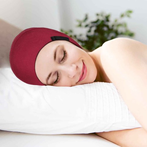 Heywhose 4 Pieces Satin Lined Sleep Bonnet - Adjustable Sleeping Cap Slouchy Beanie Hat for Curly Hair