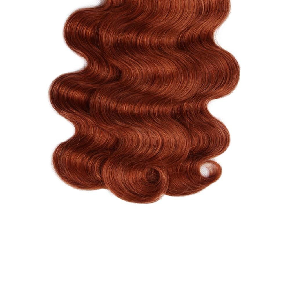 Reddish Brown Bundles Color #33 Body Wave Human Hair Bundles 24 24 Inch Grade 8A Remy Hair 2 Bundles Copper Red Body Wave Bundles Hair Extensions Auburn Human Hair Bundles