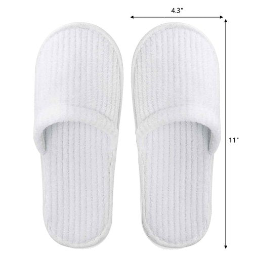 Frcctre 20 Pairs White Disposable Slippers, Closed Toe Soft Coral Fleece SPA Slippers for Women and Men, Comfortable Non-Slip Disposable Slipper for Travel Guests Hotel Home Salon
