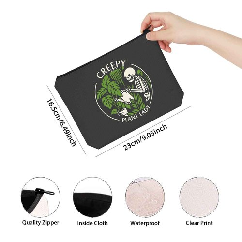 TSOTMO Housewarming Gifts for Plant Lover Creepy Plant Lady Spooky Plant Themed Zipper Pouch Makeup Bag (CREEPY PLANT LADY)