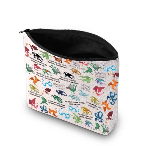 PXTIDY Dragon Novel Book Lover Gift Dragon Makeup Bag for Dragons Lovers Manga Series Tribes Novel Cosmetic Bag