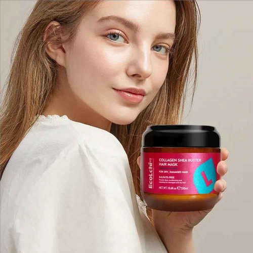 ECOLCHIPRO Ecolchi Hair Mask Argan Oil Set Deep Repair Conditioning Collagen Hair Treatment for Dry and Damaged Hair All Hair Types 550ml+60ml 18.6floz + 2floz