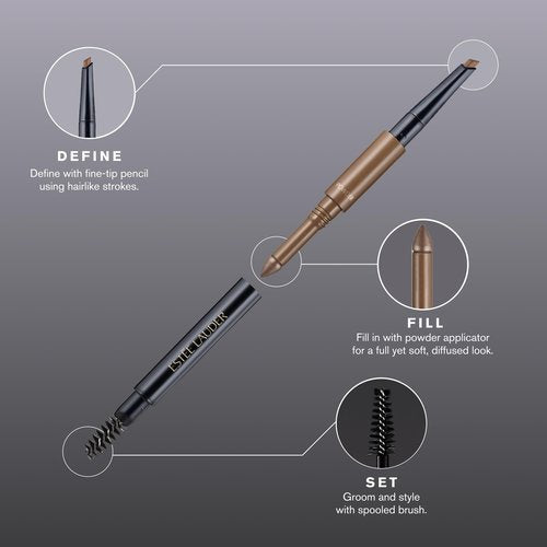 Estée Lauder The Brow Multi-Tasker 3-in-1 Tool | Eyebrow Pencil, Powder and Brush, 01 Blonde
