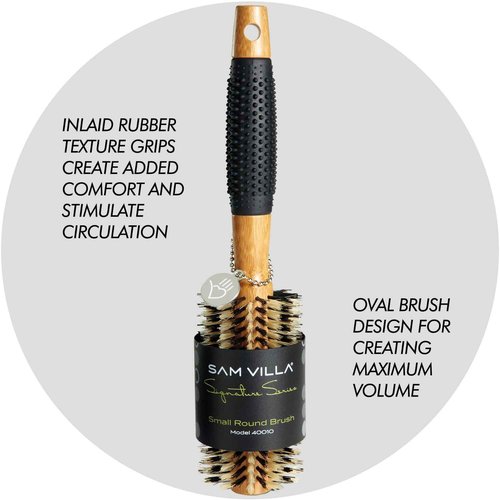 Sam Villa Signature Series Nylon & Boar Bristle Hair Brush Round Styling Brush