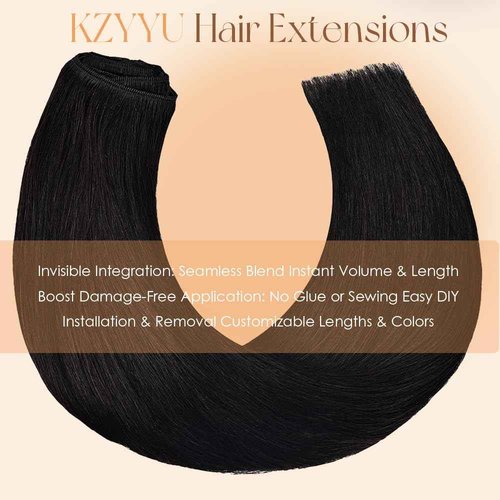 Clip in Hair Extensions Real Human Hair 18 Inch 110g Invisible Seamless Human Hair Clip in Extensions for Women 7pcs Per Set with Double Weft 1B Natural Color