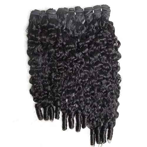Burmese Curly Bundles Human Hair Unprocessed 100% Real Human Hair Burmese Bundles Water Wave Bundle For Quick Weave Double Weft Natural Black Color 14 16 18 Inch for black women