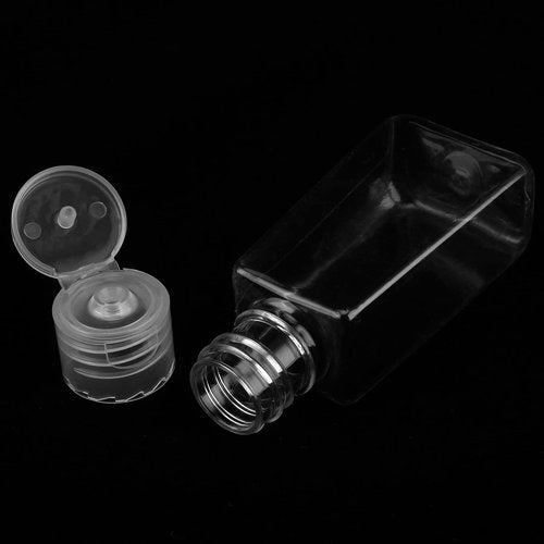 MANCHAP 100 Pack 1oz Plastic Empty Squeeze Bottles, 30ml Clear Travel Refillable Squeeze Bottles with Flip Cap for Lotions, Creams, Toiletries
