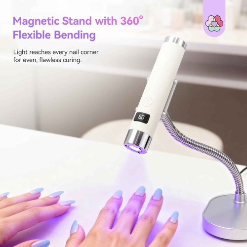 Saviland Essentials UV Light for Gel Nails: Smart Sensor 10s Fast Curing UV Nail Lamp with Magnetic Stand Holder 360° Coverage Curing for Nail Charms Nail Glue Nail Gems Nail Lamps for Gel Polish