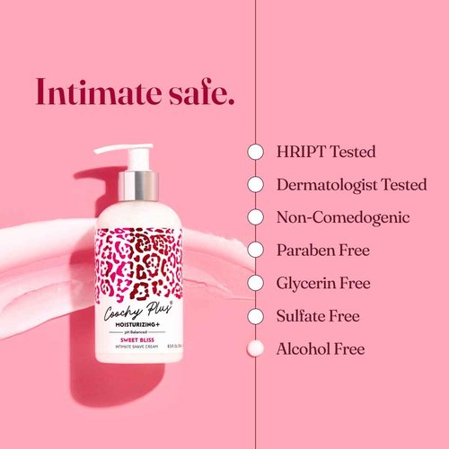 Coochy Plus Intimate Shaving Cream MOISTURIZING Plus SWEET BLISS For Pubic, Bikini Line, Armpit - Rash-Free With Patent-Pending Formula – Prevents Razor Burns & Bumps, In-Grown Hairs, Itchiness 2 Pack