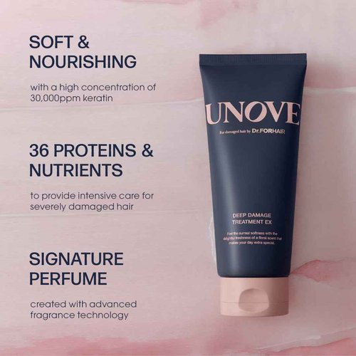 DR.FORHAIR UNOVE Deep Damage Repair Shampoo 16.9fl.oz & Hair Mask 7fl.oz Set | Nourishing Hair Care with Keratin and Collagen for Smooth, Hydrated, and Frizz-Free Hair