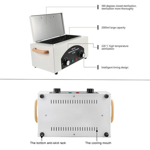 GoLashFun 1.5L Autoclave Sterilizers,High Temperature Nail Tool Sterilizer Metal Tool Cleaning Box,Sanitizing Box for Nail Tools with Timer Dry Heat Sterilizer Cabinet Equipment