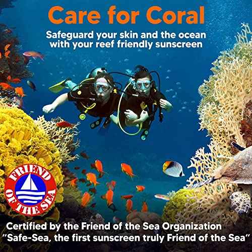 Safe Sea Zinc Oxide Sunscreen SPF50 | Clear Mineral Face Sunscreen Without White Cast | Anti-Jellyfish Sting Protective Lotion | Coral Reef Safe | Travel Size - 2Oz (60ml), Pack of 2
