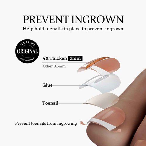 BTArtboxnails XCOATTIPS Toe Nail Tips - Short French Tip Press On Toenails, 160Pcs Pink Soft Gel Toe Nail Tips, Soak Off Fake Toe Nail Extensions