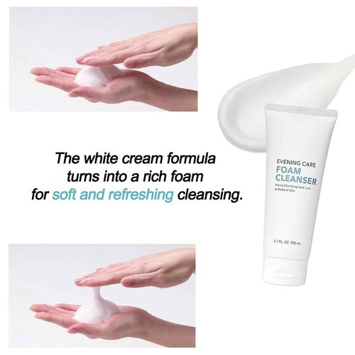 Gentle Daily Face Wash for Deep Cleansing and Refreshing Skin For a.t.o.m.y Evening Care Foam Cleanser (150ml x 2 packs)