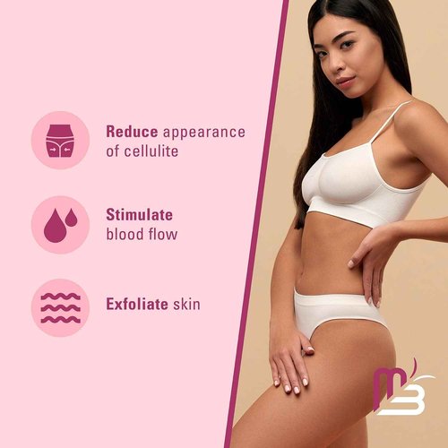 M3 Naturals Anti Cellulite Massage Oil and Silicone Brush Bundle