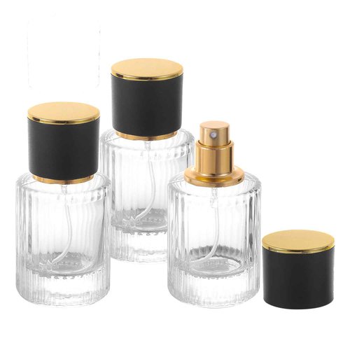 YWG Stone Vintage Perfume Bottles, 3 Pack 30ml/1OZ Glass Atomizer Travel, Empty Clear Perfume Spray Bottle Essential Oil Container Sprayer Cologne Atomizer for Men