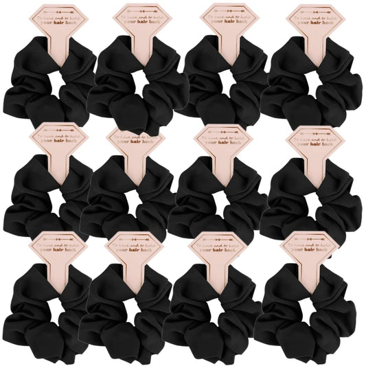 Loanzeg Twill Bridesmaid Scrunchies Bachelorette Hair Ties Set of 12 Bridal Shower No Damage Hairties ideas Gift for Wedding Party Favors Bridesmaid Proposal Gifts (Beige)