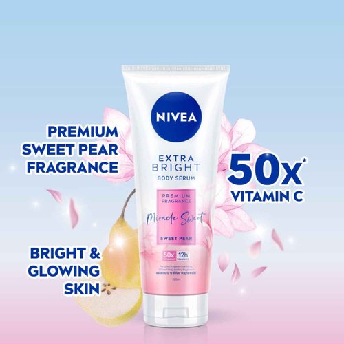 NIVEA Extra Bright Body Serum, Premium Fragrance Miracle Sweet Pear, 320 ml