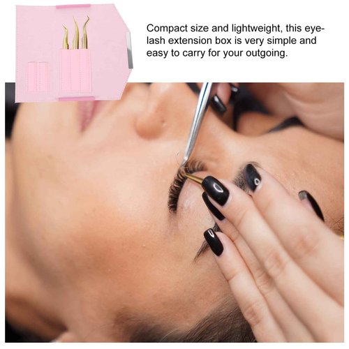 Lash Case Eyelash Extension Grafting Box Makeup Tools Storage Bag for Home Salon Travel Pink