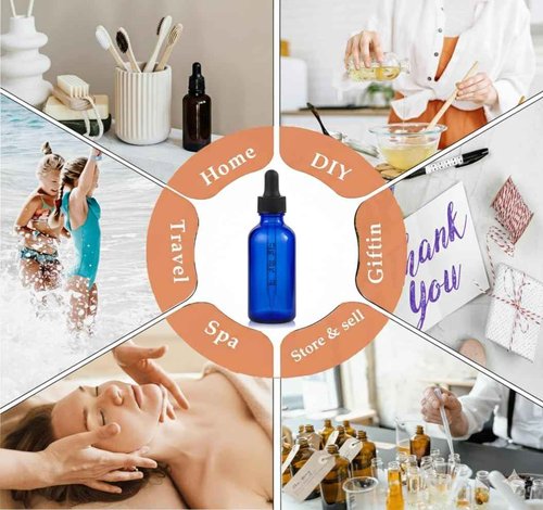 Parfumlism 20 Pcs 1oz Cobalt Blue Dropper Bottles (30ml) with Graduated Glass Pipette, Stylish & Leak-Proof for Facial Serums, Gifting & Beauty Care