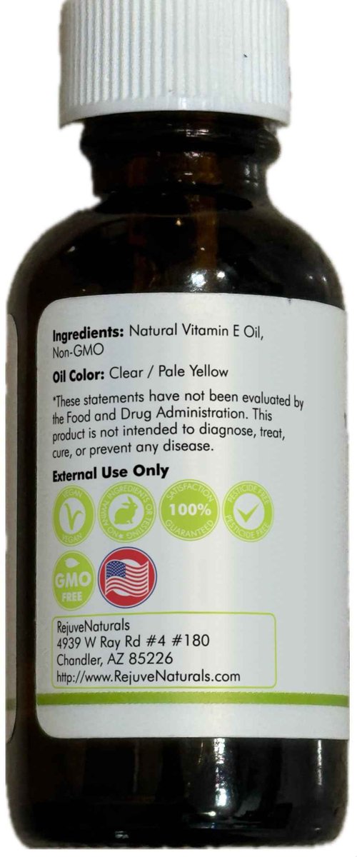 Vitamin E Oil - 100% Pure & Natural, 42,900 IU. Repair Dry, Damaged Skin from Surgery & Acne, Age Spots & Wrinkles. Boost Collagen for Moisturized, Youthful-looking Skin. d-alpha tocopherol