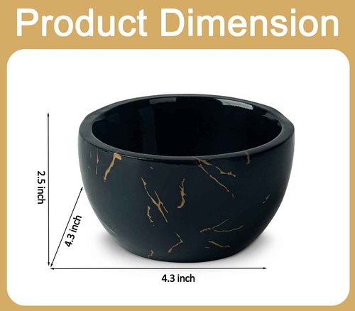 dgudgu Marbled Shaving Mug - Black Resin Shave Cream & Soap Bowl - Cup
