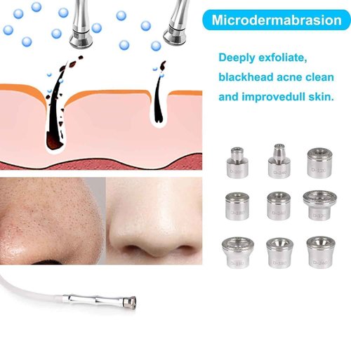 ZEIZOMZER Diamond Dermabrasion Head, Microdermabrasion 9 Tips, Facial Exfoliator Tool for Home