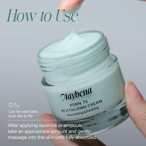 Maybena PDRN 73 Revitalizing Cream (73% Plant PDRN, Fast Absorbing Formula) – Korean Beauty Skin Care Moisturizer for Face Skincare Facial